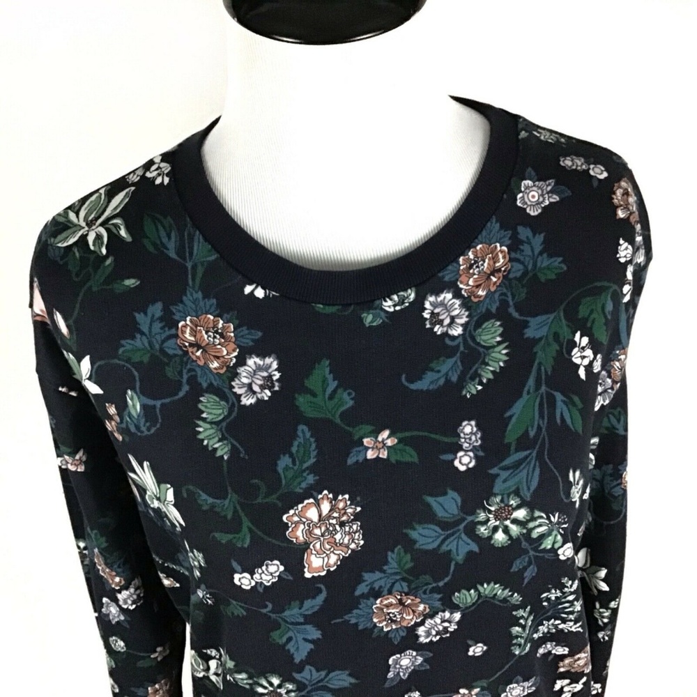 H&M Divided Floral Navy Blue Sweatshirt Oversize S - Picture 3 of 7